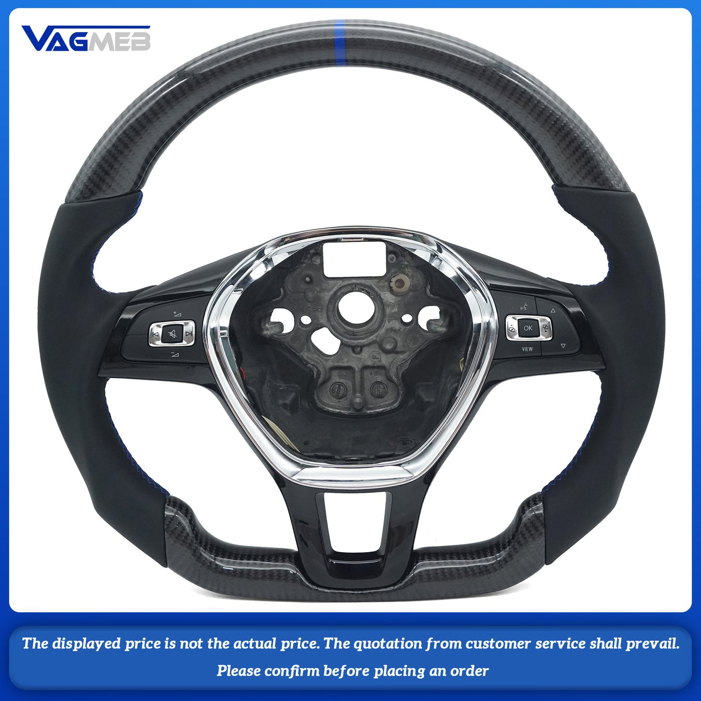 Multi-functional flat-bottom custom steering wheel  For VW GOLF MK7