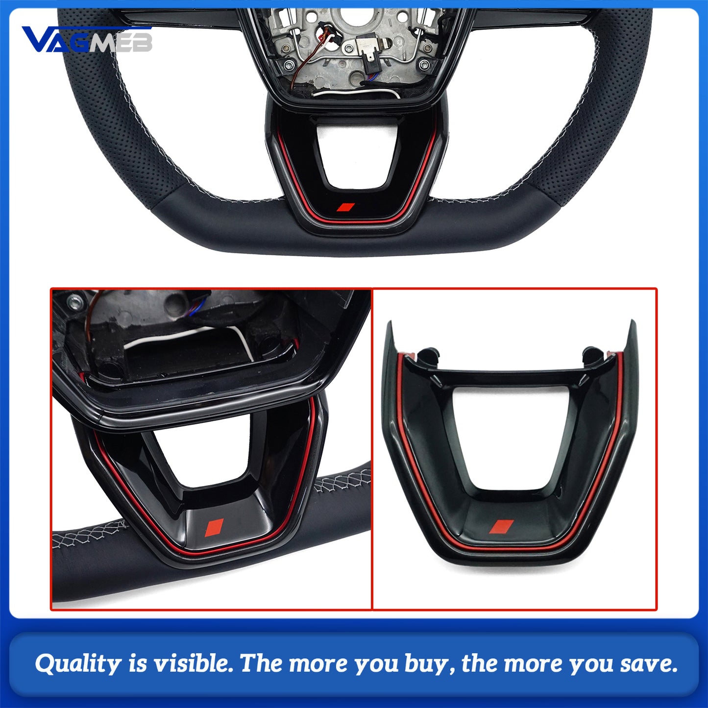 For Audi A6C8 steering wheel S logo