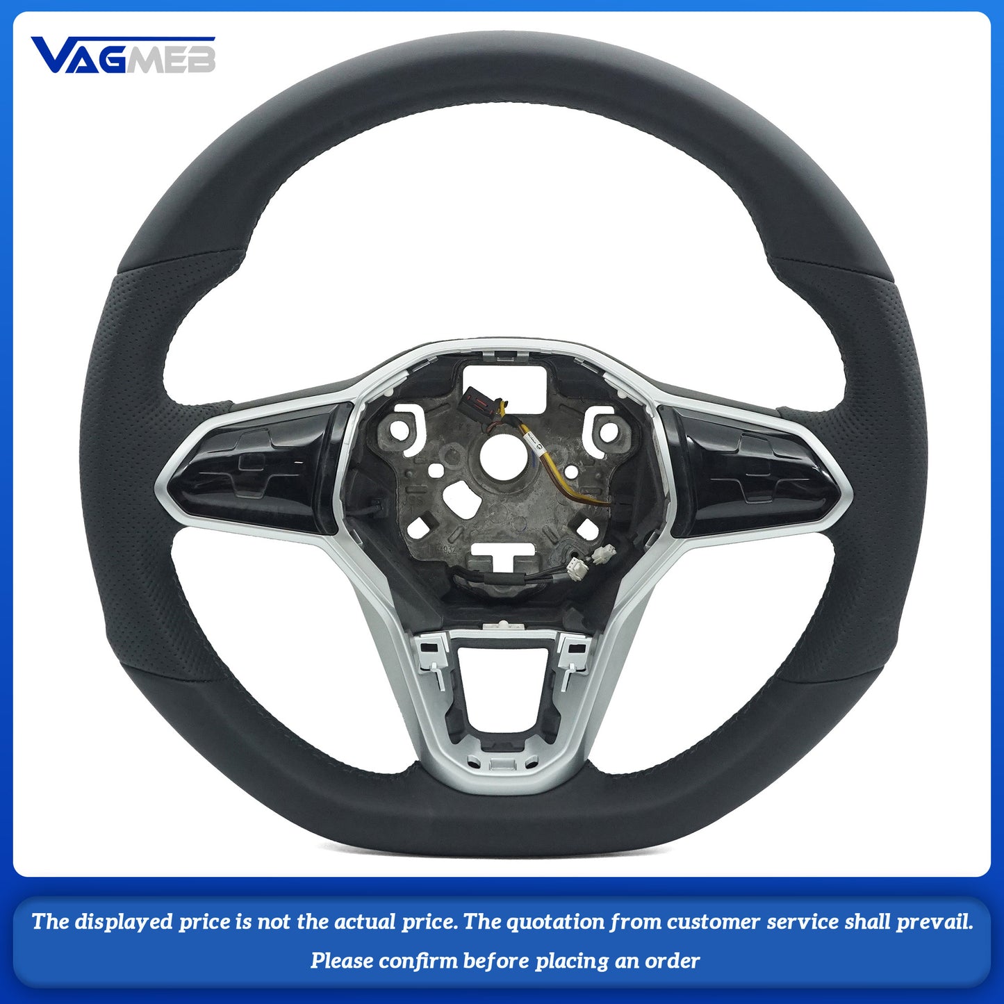 For VW Golf MK8 custom leather steering wheel with Heating and buttons Touch steering wheel