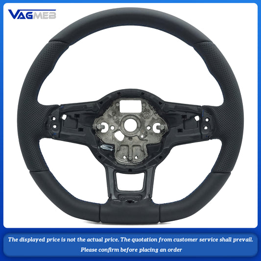 Steering Wheel is suitable For VW Golf 7 MK7 GTI Rline GTE, made of genuine leather with steering wheel frame blue line