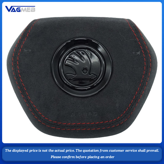 For Skoda Octavia brushed Red ABS Interior Steering Wheel Emblem