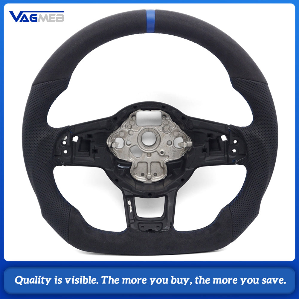 Leather steering wheel suitable for VW Golf MK7 7.5 GTI GTD GTE R Polo GTI Tiguan MK2 Passat B8 Sport steering wheel