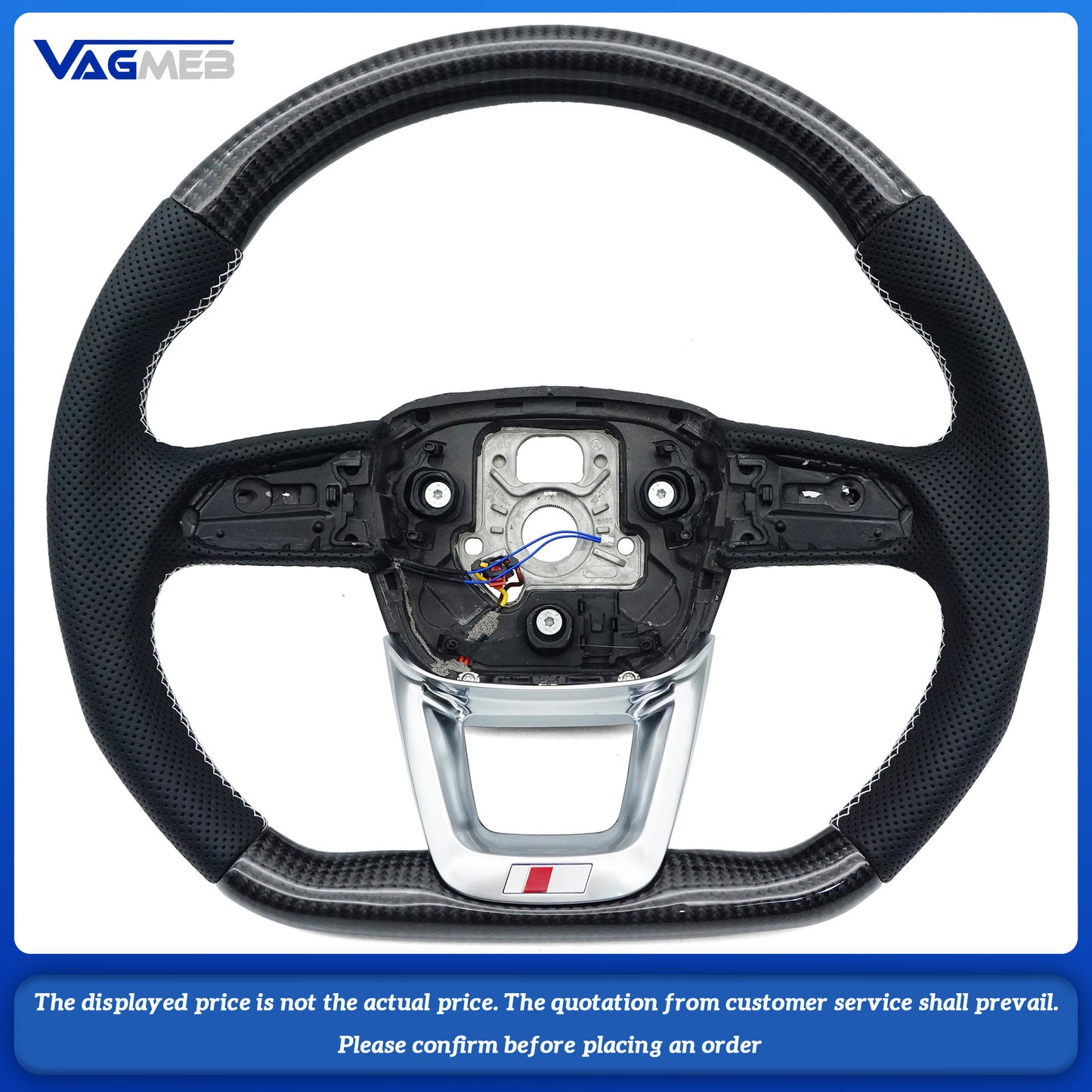 Carbon Fiber Half Perforated Leather Steering Wheel For Audi Q5 FY