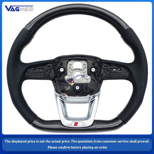 Carbon Fiber Half Perforated Leather Steering Wheel For Audi Q5 FY