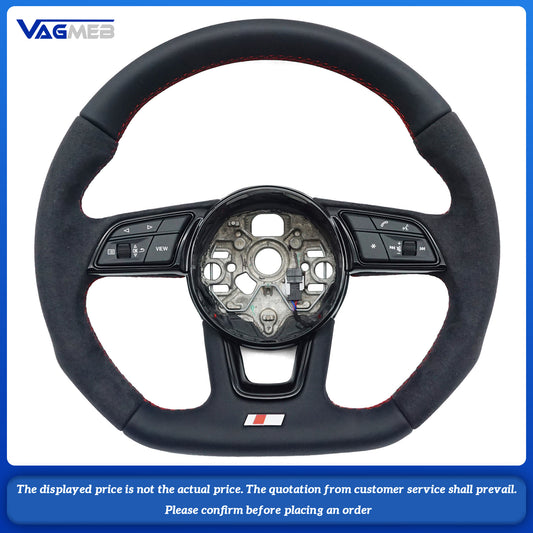 For Audi S RS Sline logo A3 8V A3 8Y custom all alcantara Steering wheel bare plate color can be customized