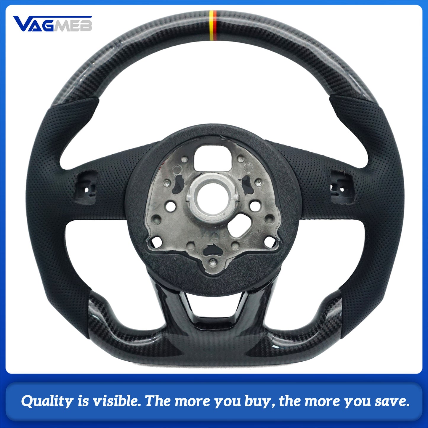 Suitable for Audi A4 B9 S3 RS4 RS5 A3 A5 S3 S4 S5 carbon fiber leather sports steering wheel assembly, Car Accessories