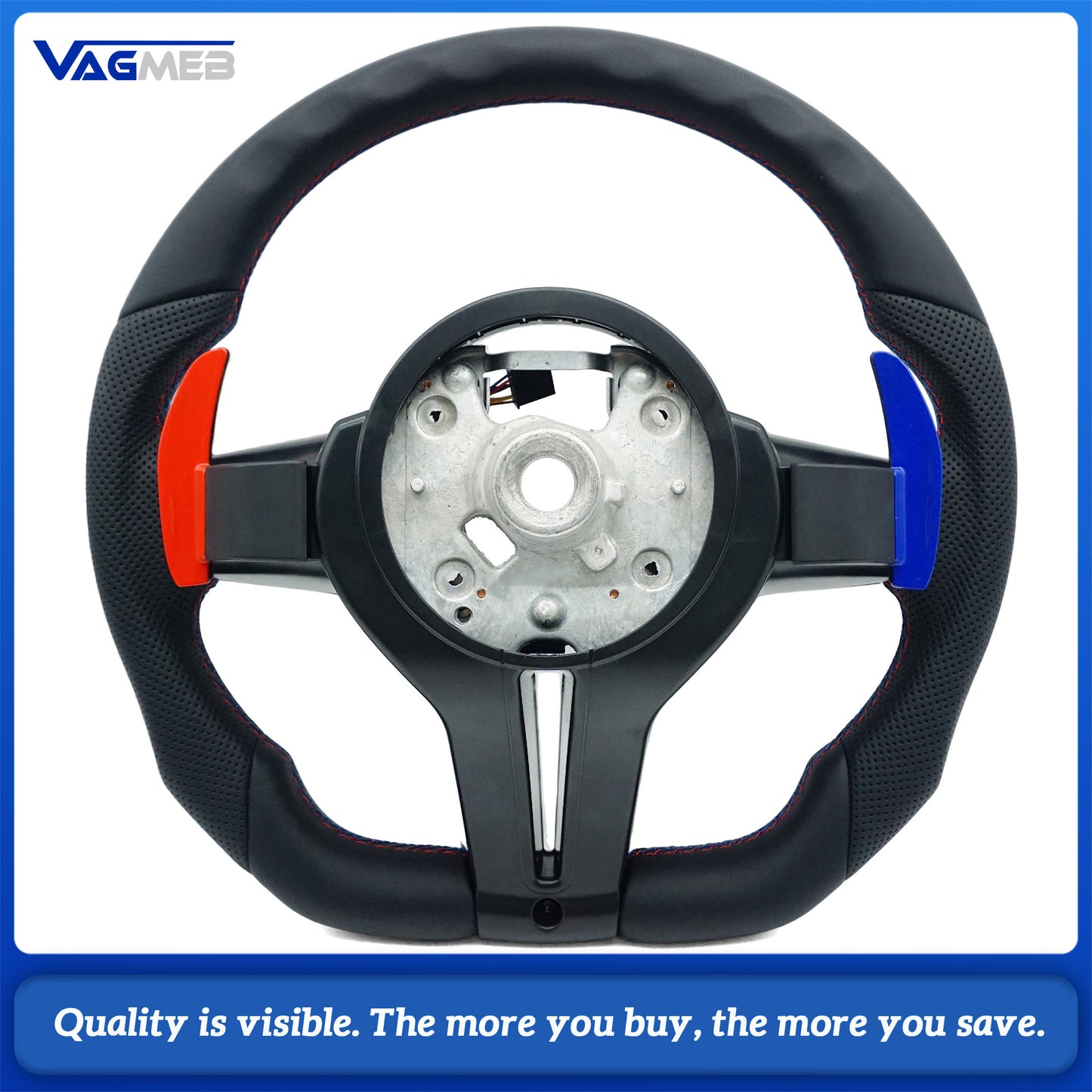 Blue Red M Sport Steering Wheel for BMW F01 F06 F10 F11 F12 F20 F21 F22 F25 F26 F30 F31 F32 F33 F34 F36 M3 F80 M4 F82 M5 F90