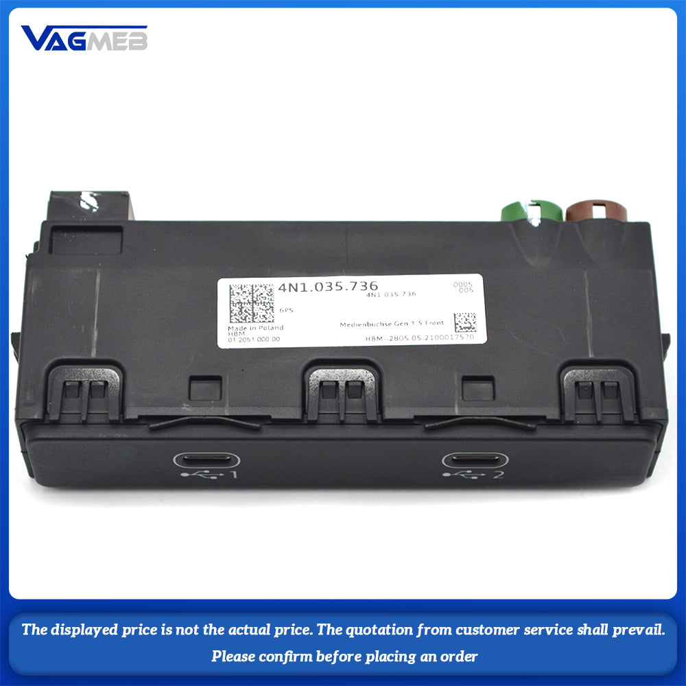 For Audi A6 A7 A8 Q7 Q8 Q8 E-tron Carplay Switch Dual USB Phone Interface 4N1 035 736 4N1035736