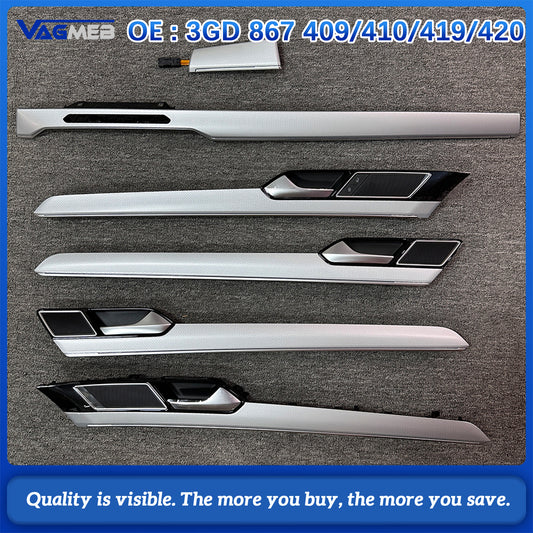 Metallic silver instrument panel four-door multi-color ambient light interior panel suitable For VW Passat B8 2022 3GD 867 409/410/419/420