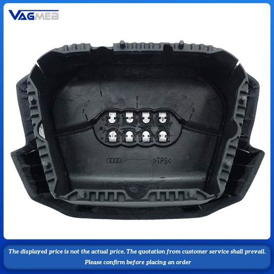 Dyed red thread Steering wheel airbag cover multifunction steering wheel For Audi e-tron Tawny striped leather