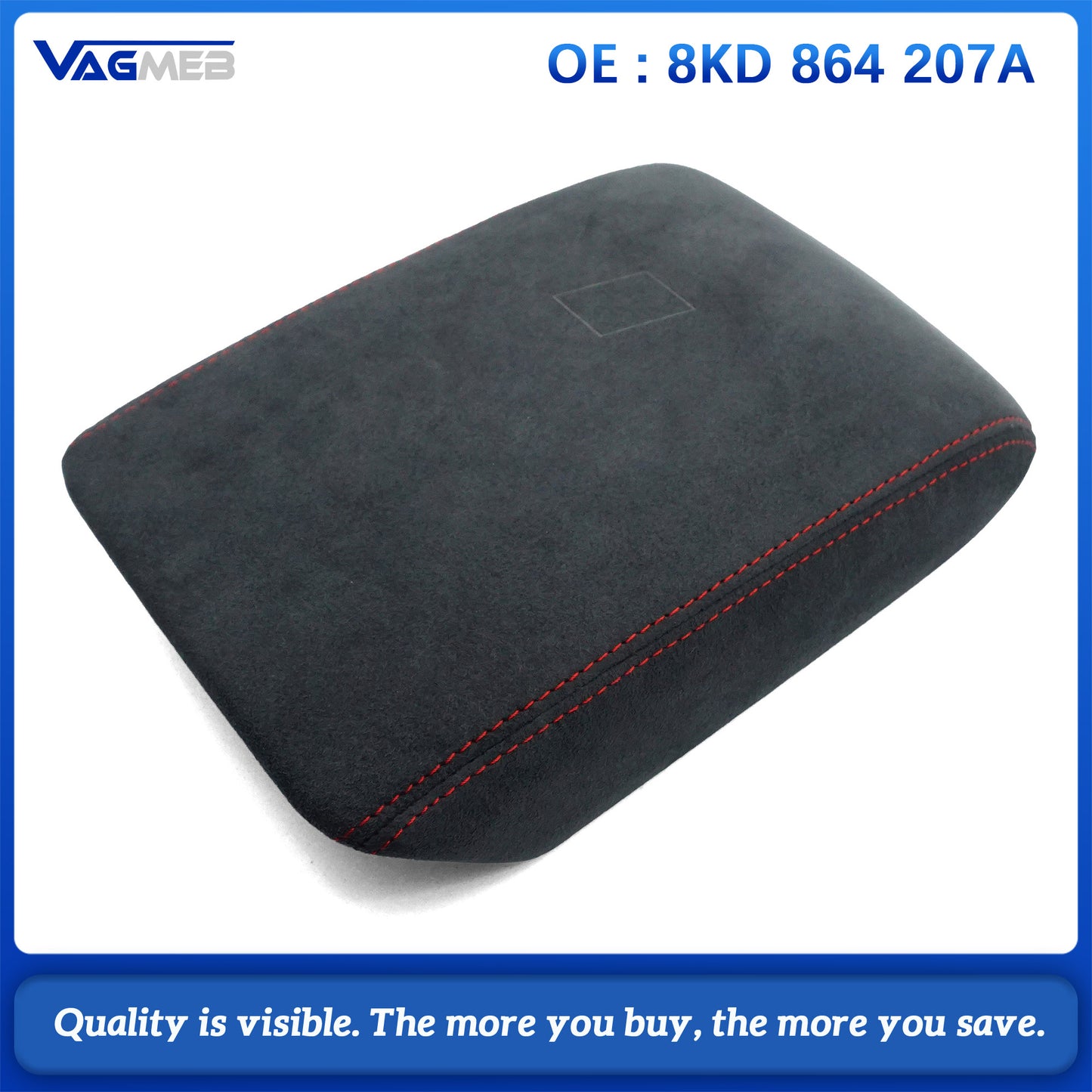 For Audi A4 B8 2009-2016 Make of Alcantara Wrap Car Interior Armrest Storage Box Cover Panel Trim Tuning Accessories 8KD 864 207 A
