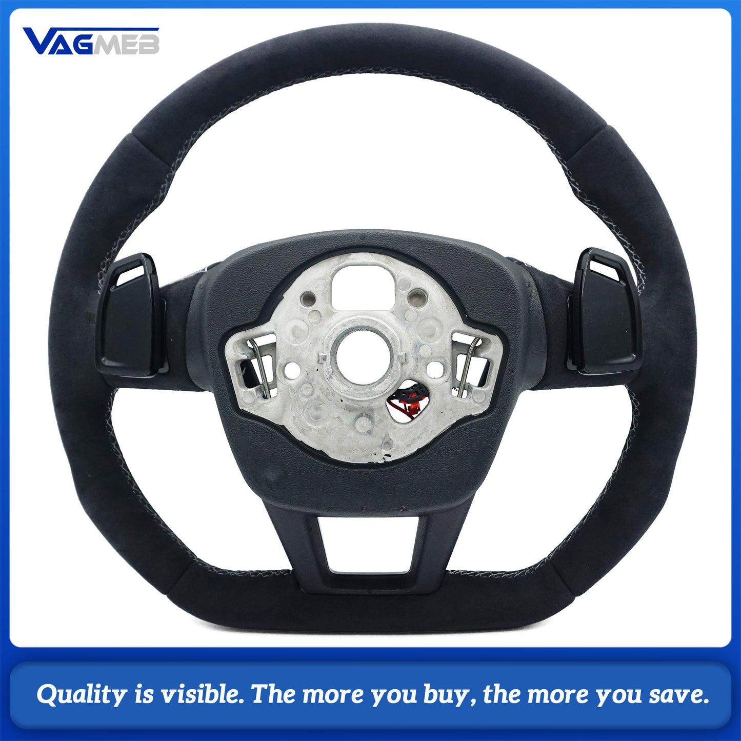 Heated steering wheel For Audi A6 C8 gray stitching multifunctional steering wheel, Car Accessories
