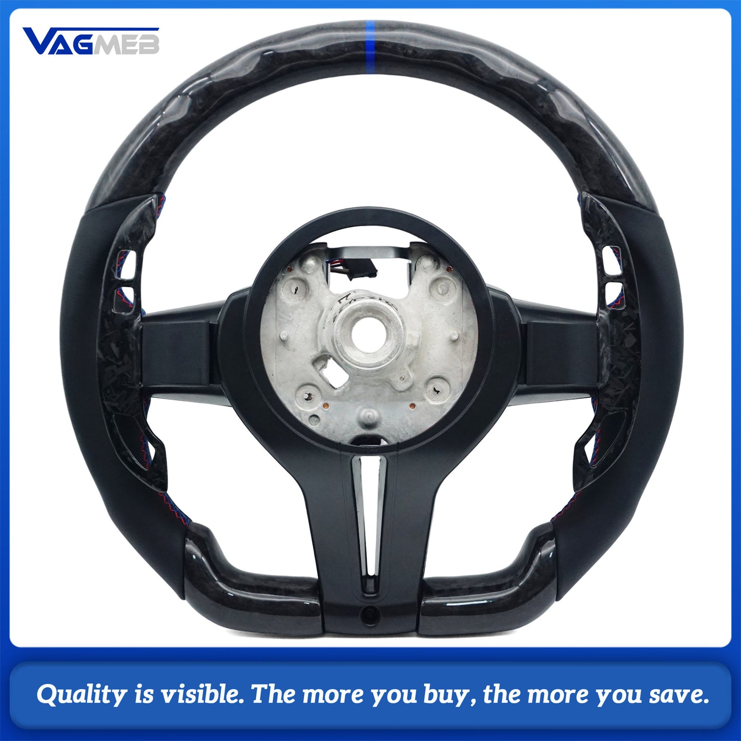 Suitable for BMW X3 X4 X5 M2 M3 M4 M5 M8 F06 F07 F10 F12 F15 F16 F20 F22 F30 F31 Forged carbon fiber leather steering wheel