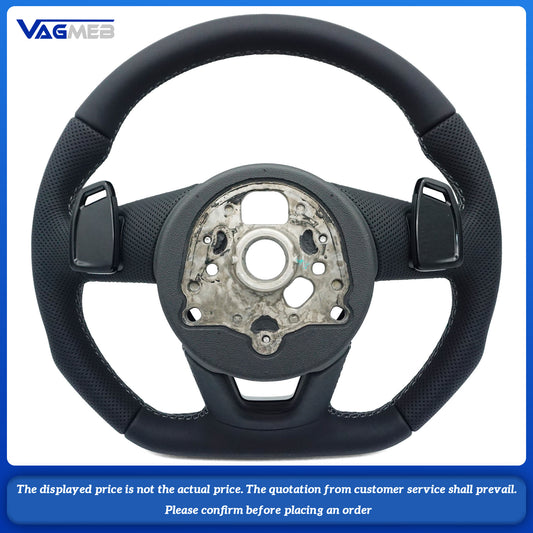 For Audi S Logo A4 B9 leather Full punch half punch Multi-color stitching various styles of paddles steering wheel