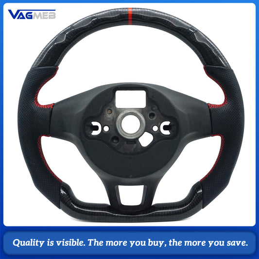 Car Auto Parts Real High Quality for MK7 GTI Perforated Leather Glassy Carbon Fiber Steering Wheel