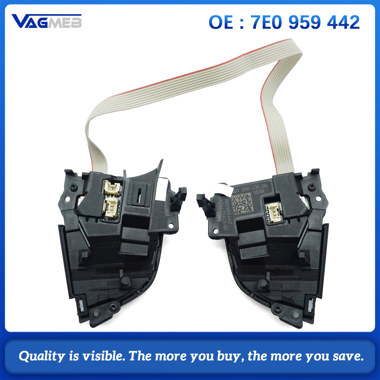 7E0 959 442 Steering Wheel Key Button For VW Multivan Multifunctional Key Button Control Switch Assembly