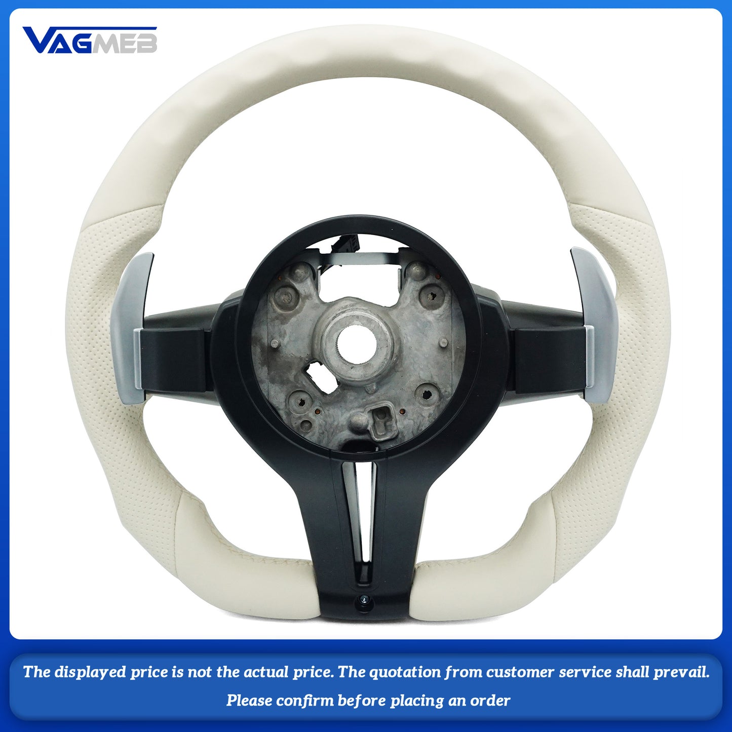 Beige Sports Steering Wheel Fit For BMW F30 F32 F10 F20 F22 F07 F01 E46 E90 M3 M4 M5 M7 3 Series 5 Series Car Accessories