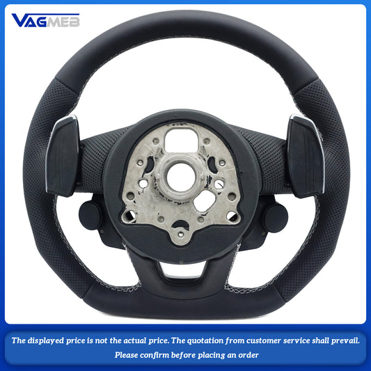 Car Steering Wheel Custom Made Leather For Audi A3 8V Flat Bottomed Steering Wheel Car Interior Accessories
