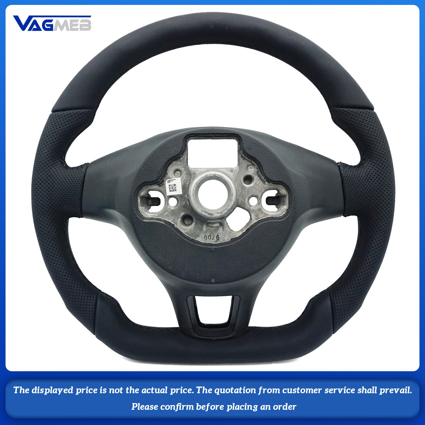 Multi Functional Semi Perforated Leather Carbon Fiber flat bottomed customized steering wheel,For VW GOLF MK7