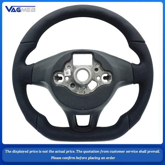 Multi Functional Semi Perforated Leather Carbon Fiber flat bottomed customized steering wheel,For VW GOLF MK7