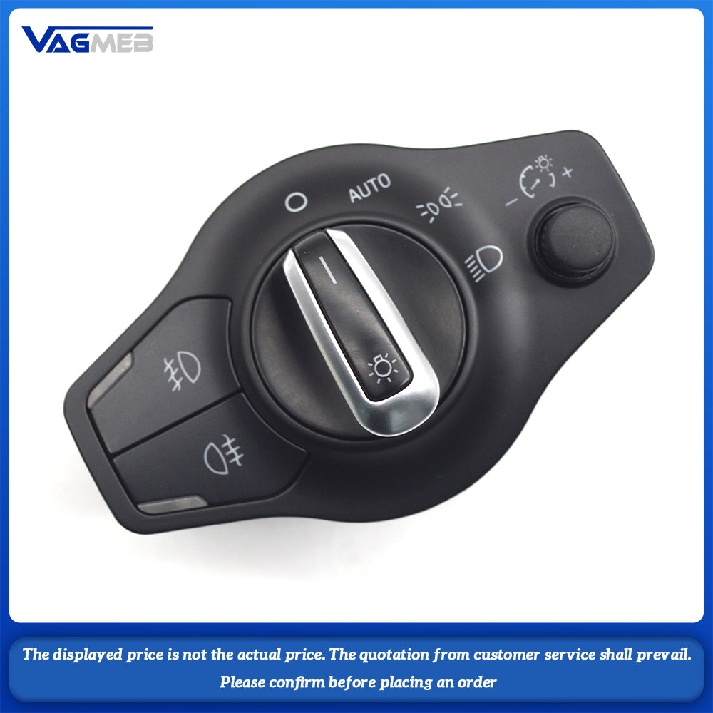 Chrome AUTO Headlight Fog Light Switch Control For Audi Q5 A5 S5 Coupe  Sportback A4  S4 Avant B8 8K0 941 531 AS