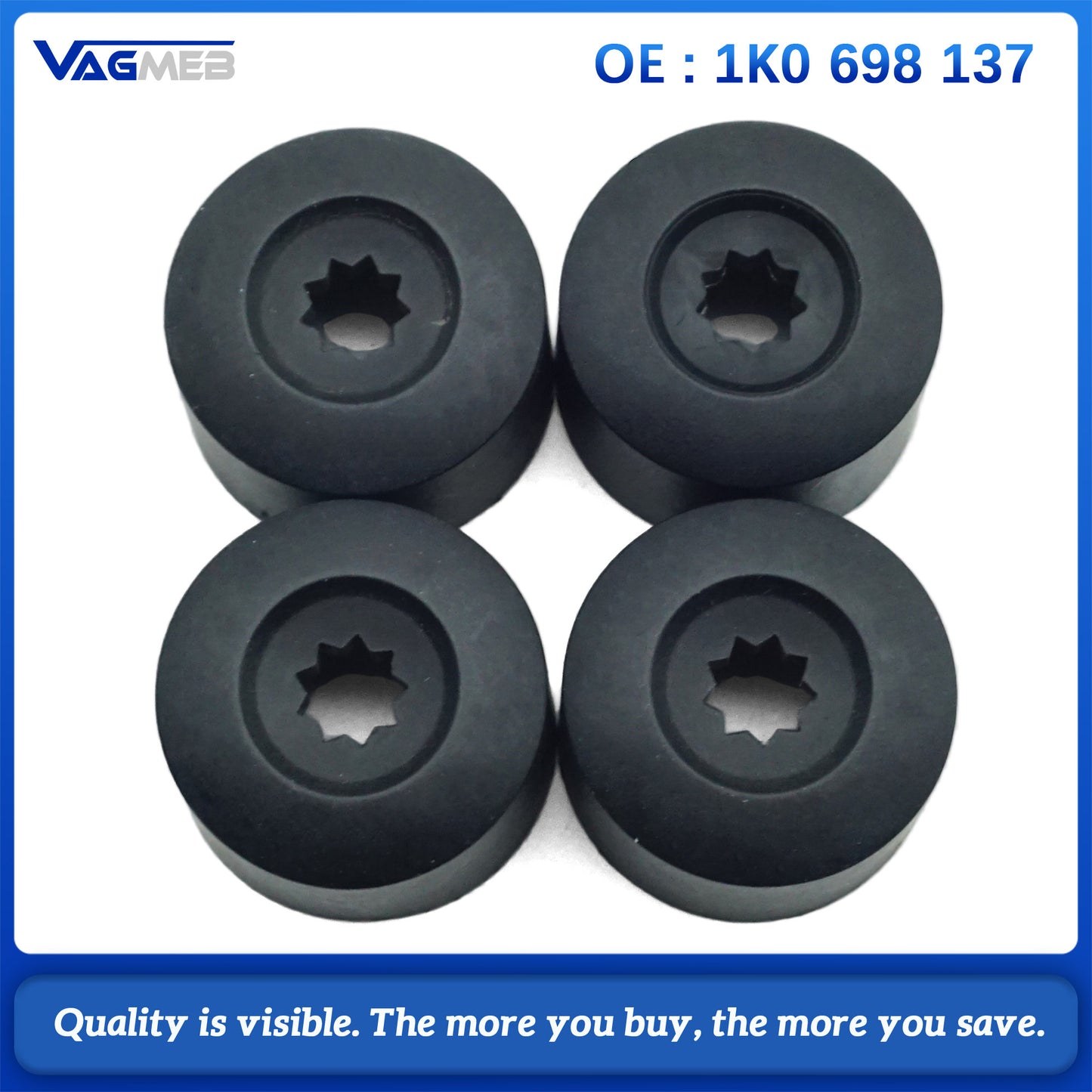 Black Steel Wheel Bolt & Lock Lug Nut Set With Key For Golf Bora Car Accessories 1K0 698 137