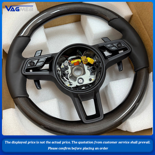 For Porsche Macan Cayenne 911 991 918 718 970 958 Custom LED Alcantara Forged Carbon Fiber Steering Wheel
