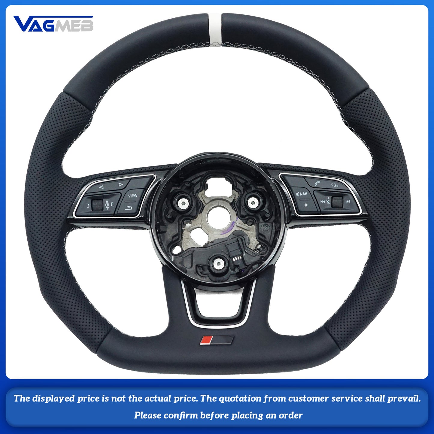 For Audi RS Logo A4B9 Steering Wheel Flat Bottom Steering Wheel Campaign Assembly Accessories