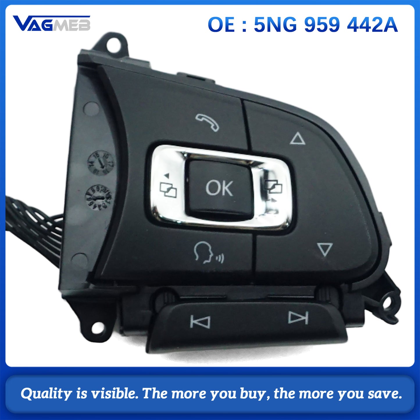 For VW Tiguan MK2 T-ROC 5NG 959 442A Multifunctional Steering Wheel Button Car Accessory
