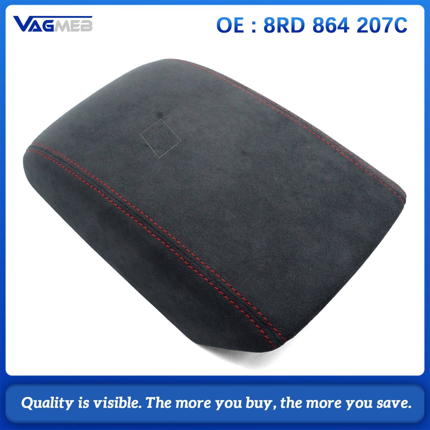 Car Interior Console Armrest Storage Box Panel Cover For Audi Q5 Trim Made of Alcantara 8RD 864 207 C