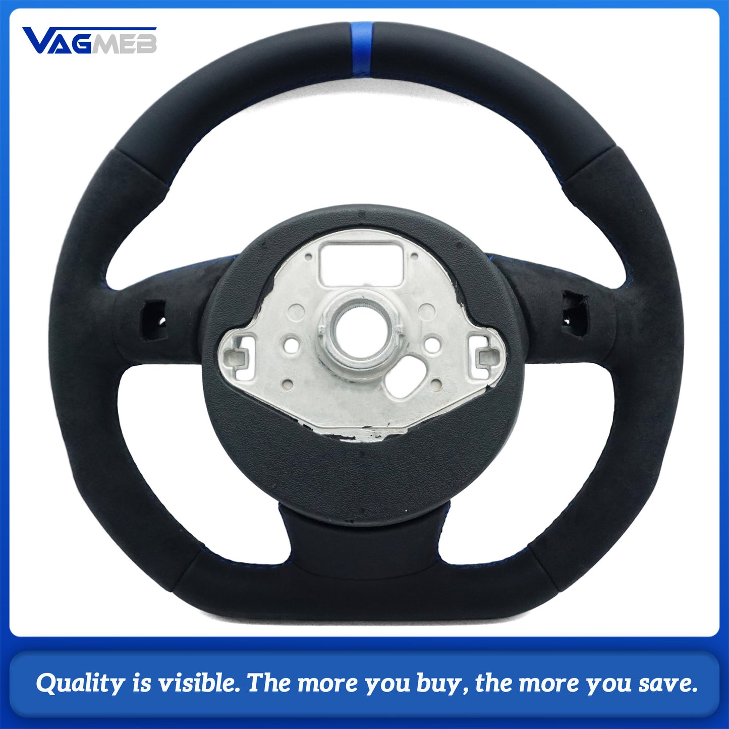 Suitable For Audi  A4 B8 customized full Alcantara fabric steering wheel support customization