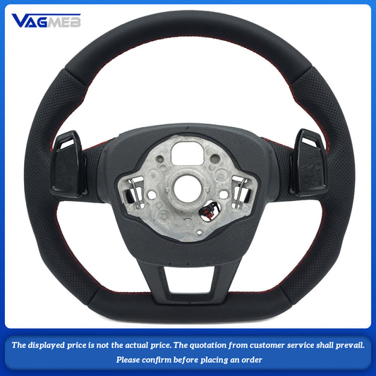For Audi A6 C8 S RS leather sports flat bottomed  With heating function steering wheel with buttons and paddles