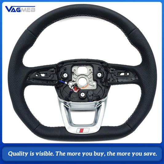 Half Perforated Leather Steering Wheel With Heating For Audi Q5 FY Q7 Q8
