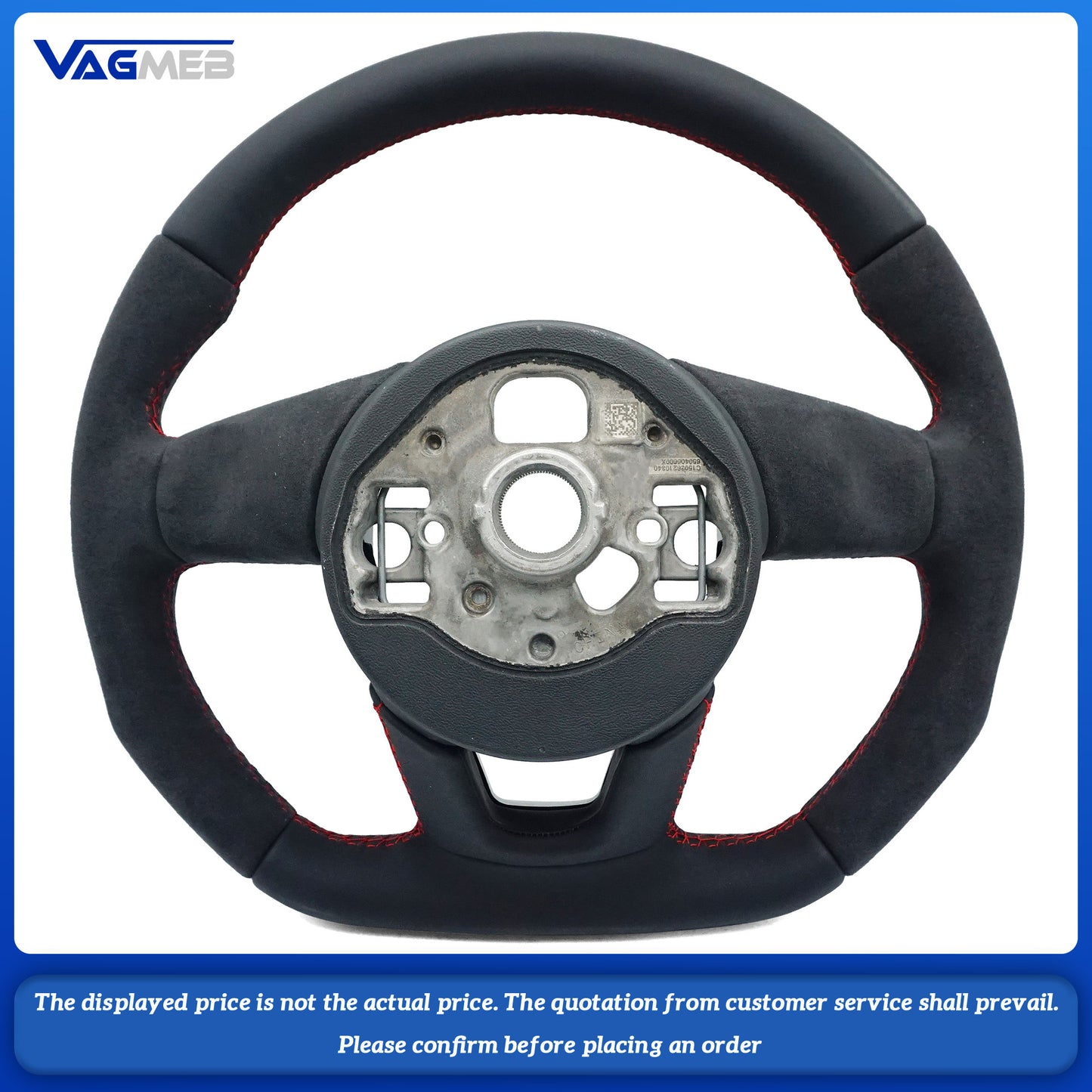 For Audi S RS Sline logo A3 8V A3 8Y custom all alcantara Steering wheel bare plate color can be customized