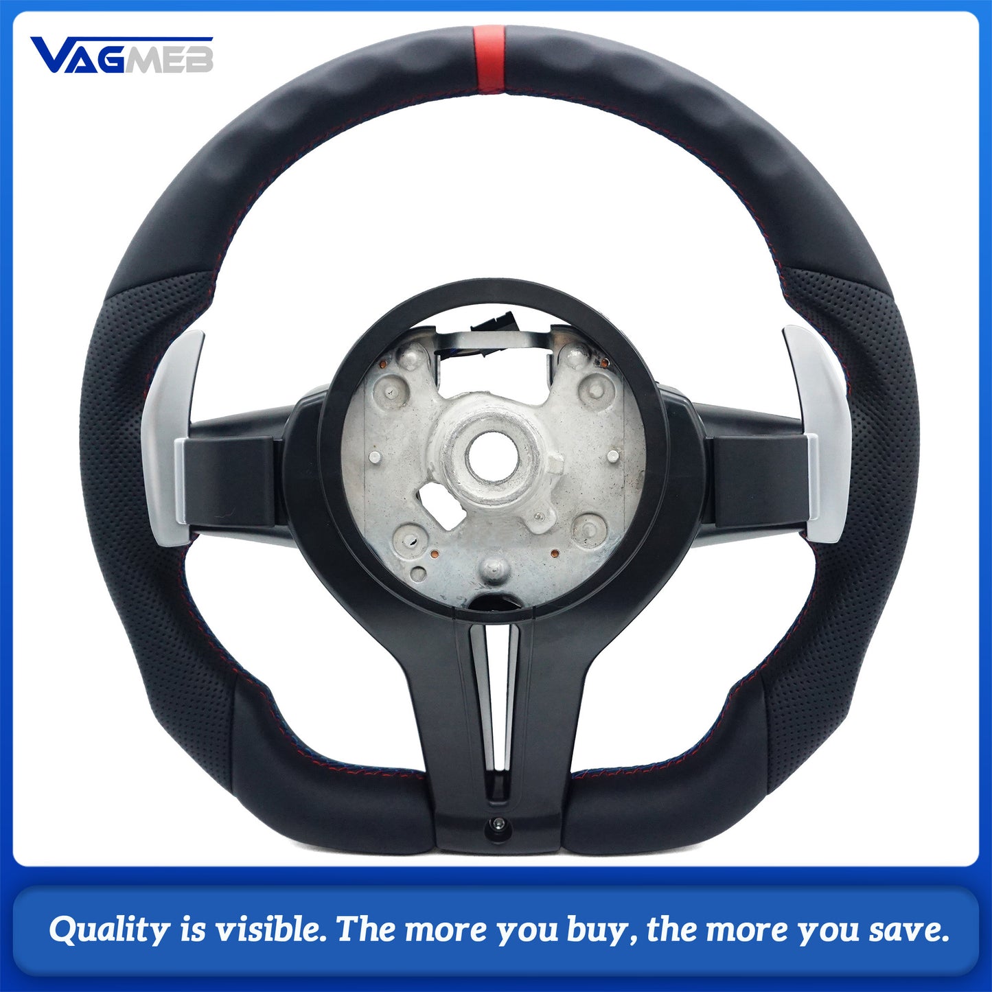 Half Perforated Leather For BMW M3 M5 F10 F11 F12 F13 F20 F21 F22 F25 F30 F31 F32 F33 F34 F36 M Logo Steering Wheel Assembly