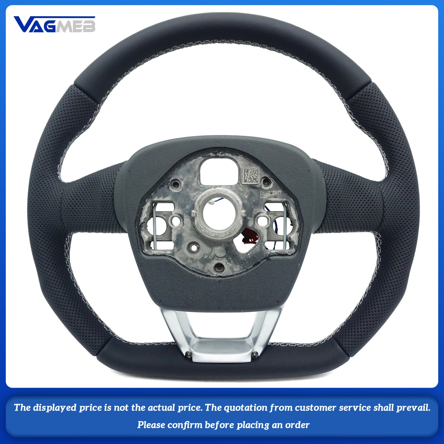 For Audi S RS Sline logo Q3  custom Leather semi-perforated steering wheel with heating