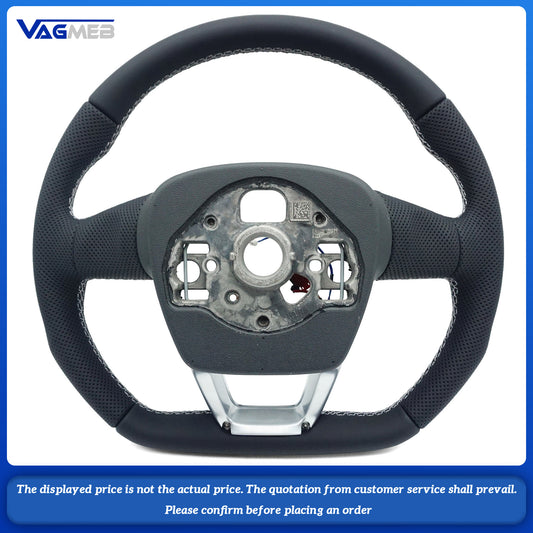 For Audi S RS Sline logo Q3  custom Leather semi-perforated steering wheel with heating