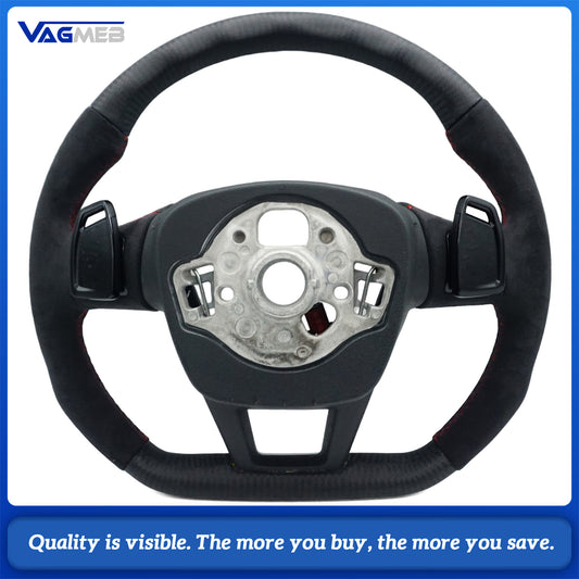A is suitable for Audi A6 C8 A7 matte carbon fiber Alcantara multifunctional steering wheel with heating, Car Accessories