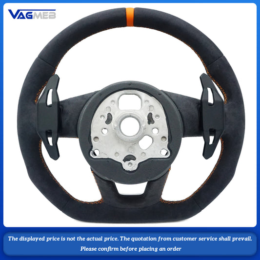 For Audi A3 A4 A5 S3 S4 S5 B9 Orange line with an orange arrow pointing forward Steering Wheel With Key Button Frame Assembly