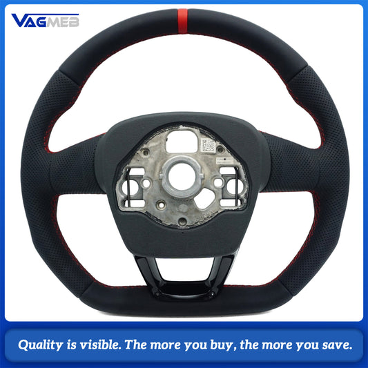 Suitable for Audi Q3 F3 all black perforated leather sports steering wheel, Car Accessories