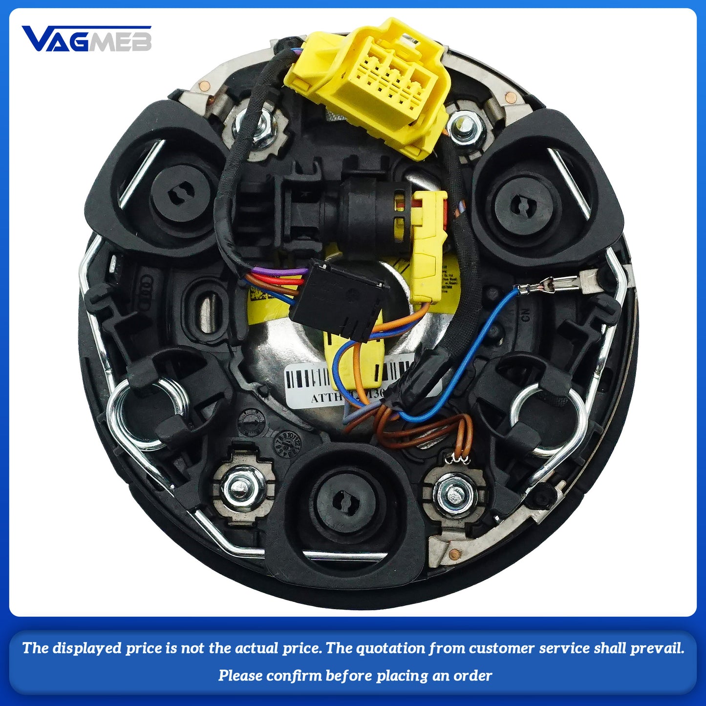 Steering wheel airbag cover multifunction steering wheel For Audi A4B9 Dermal white thread