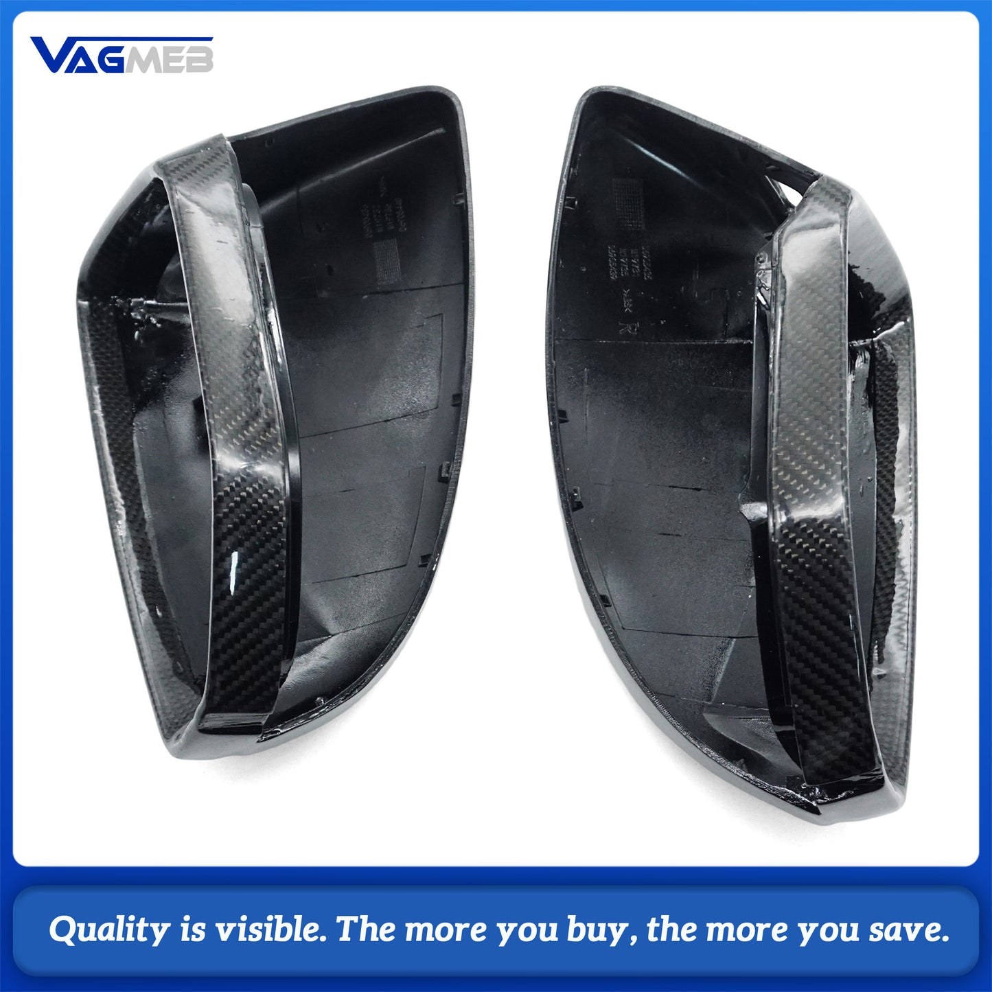 For Audi A6C8 Side Door Carbon Fiber Look Rearview Case Car Accessories