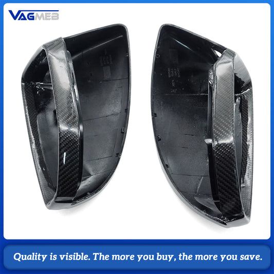 For Audi A6C8 Side Door Carbon Fiber Look Rearview Case Car Accessories