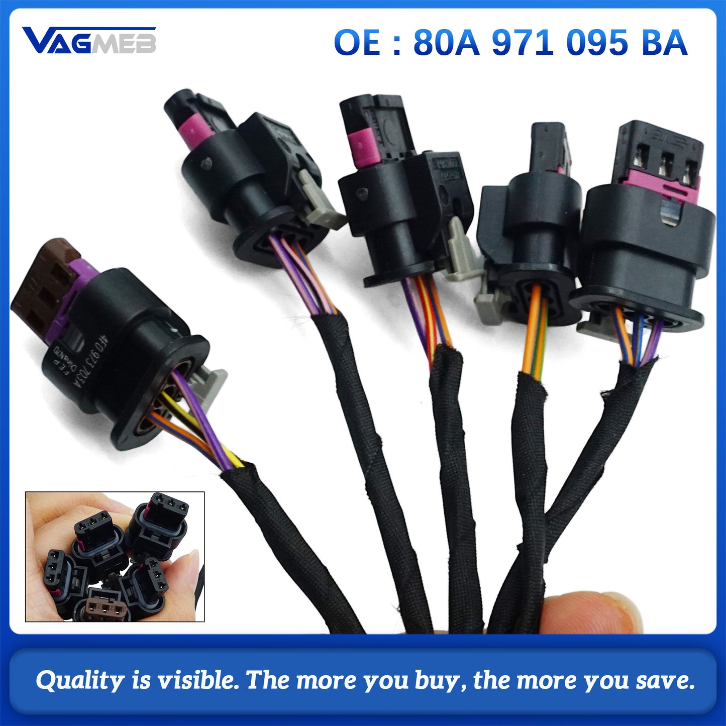 FOR Audi Q5 FY 2022 6 Sensor cable harness Front Bumper Wiring Set 80A971095BA 80A 971 095 BA