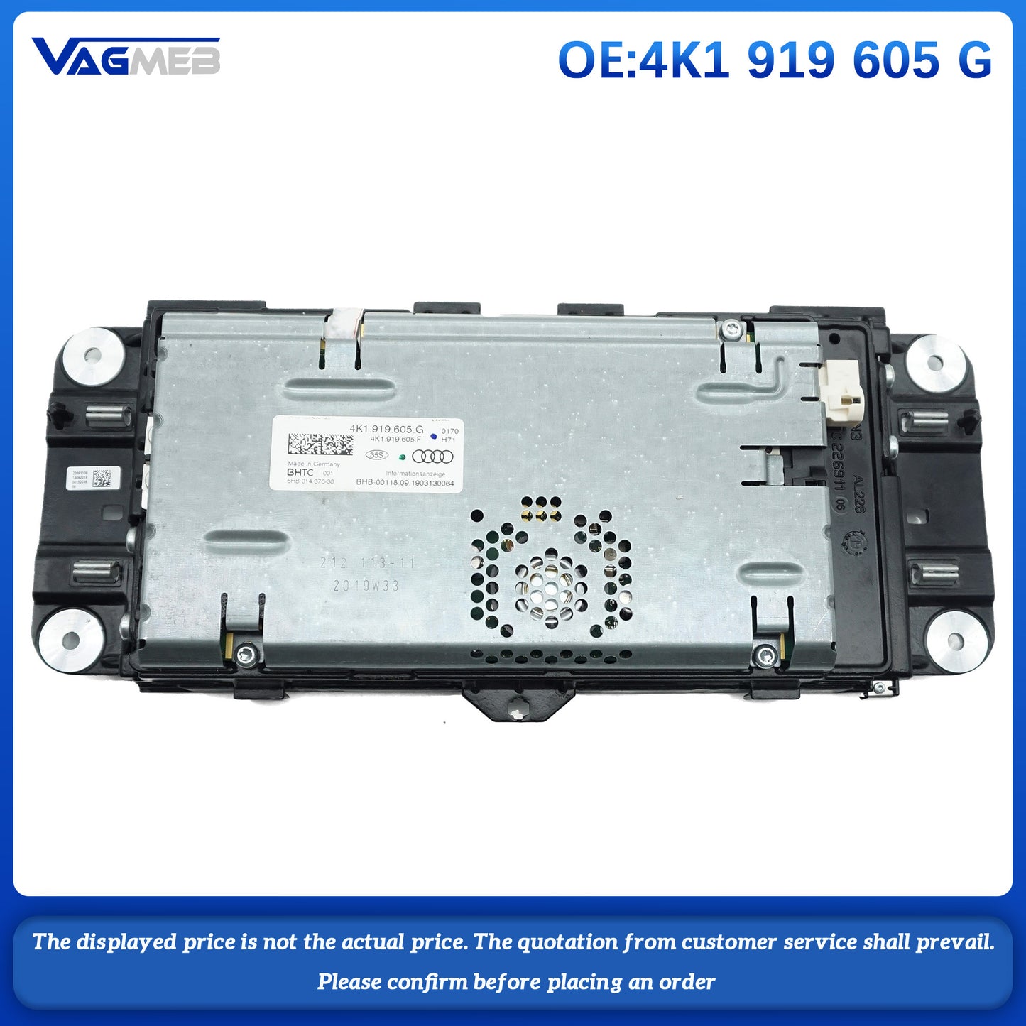 For Audi A6C8 10.1-inch screen 4K1 919 605 G