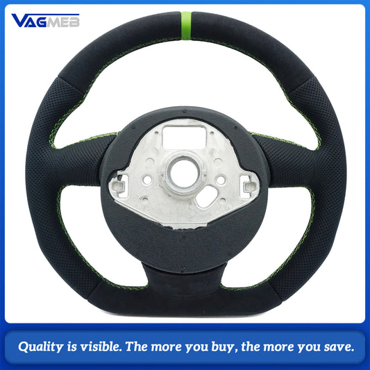 Flat bottom perforated leather steering wheel For Audi A4B8
