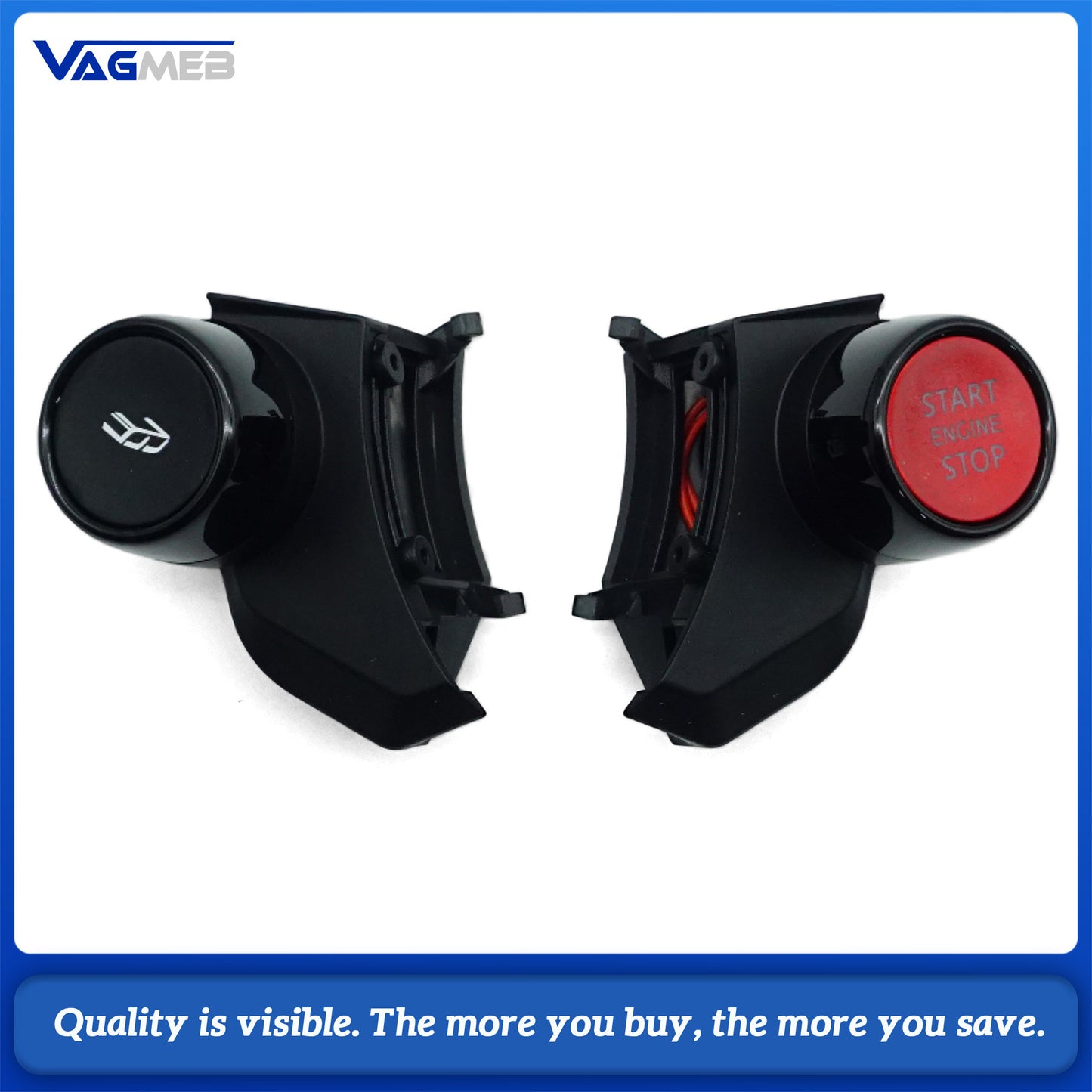 R8 Style Steering Wheel Buttons Gloss Black Exhaust Valve Control For VW Golf 8 MK8 GTI R