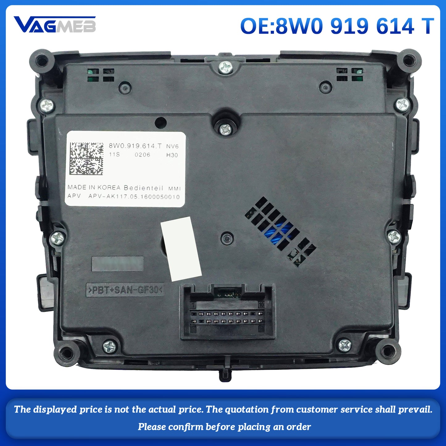 For Audi A4 B9 B10 high-end tablet, multimedia panel  8W0 919 614 T