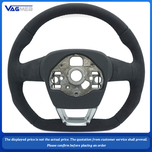 For Audi S  Logo Q3 Q5 Q7 RSQ3 RSQ5 RSQ7 SQ5 SQ3 SQ7 custom all alcantara Steering wheel bottom Multi-color lines