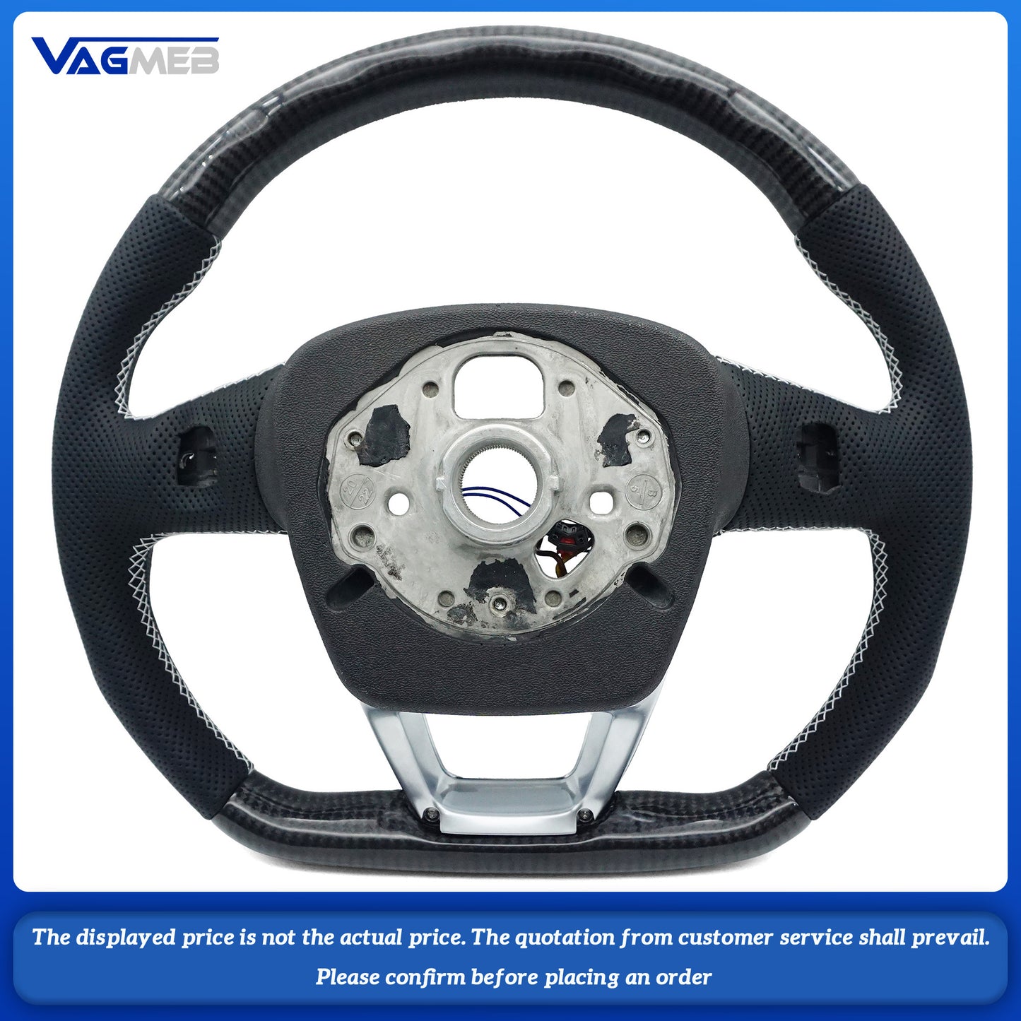 Carbon Fiber Half Perforated Leather Steering Wheel For Audi Q5 FY